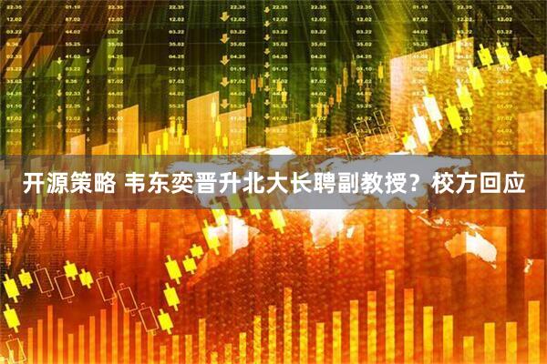 开源策略 韦东奕晋升北大长聘副教授？校方回应