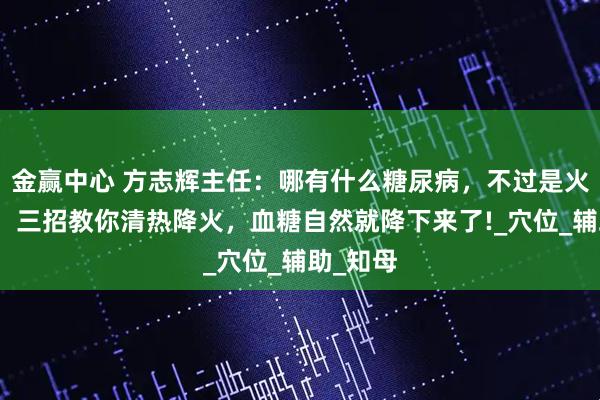 金赢中心 方志辉主任：哪有什么糖尿病，不过是火太旺了！三招教你清热降火，血糖自然就降下来了!_穴位_辅助_知母