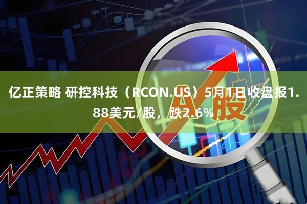 亿正策略 研控科技（RCON.US）5月1日收盘报1.88美元/股，跌2.6%